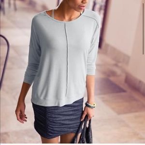 Athleta Ruched Charcoal Gray Mini Skirt Large